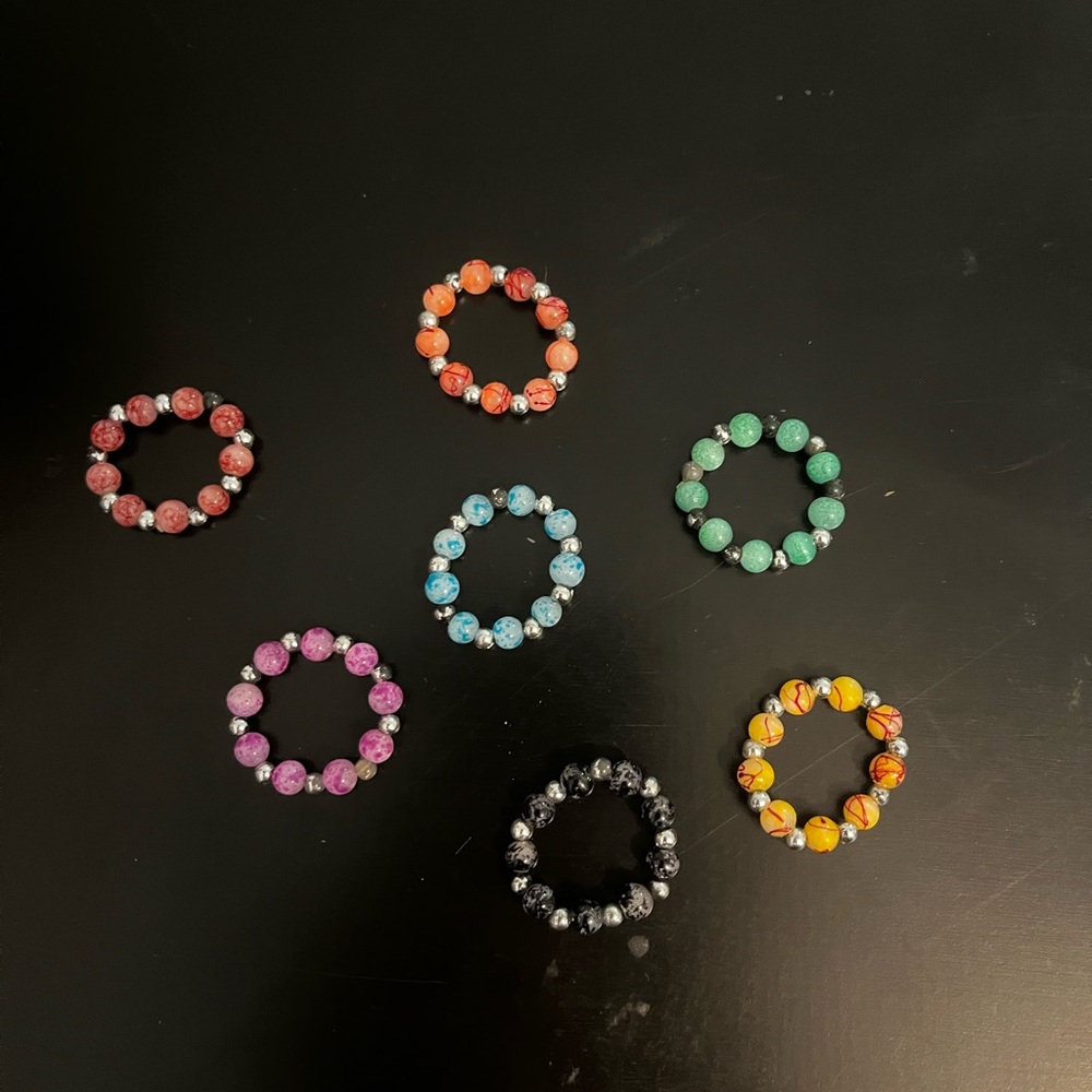 Colorful Beaded Rings - Picture 2 of 2